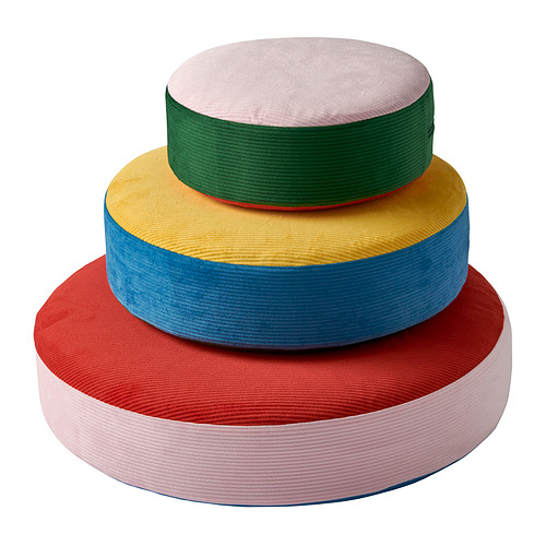 GREJSIMOJS - 咕𠱸坐墊 3件套裝, 可疊起/彩色 | IKEA 香港及澳門 - PE982193_S4