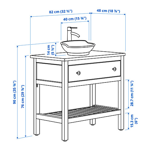 HEMNES/VÄSTERSJÖN open wsh-stnd w drw/wash-basin/tap