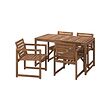 NÄMMARÖ table+4 chairs w armrests, outdoor
