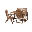 NÄMMARÖ table+4 reclining chairs, outdoor