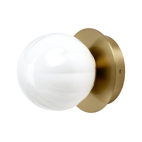 AKTERSPRING - wall lamp, wired-in installation, opal white glass/brass-plated, 15 cm | IKEA Hong Kong and Macau - E1015570_S4