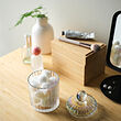 RÄFFELBJÖRK scented candle/glass w lid/2 wicks
