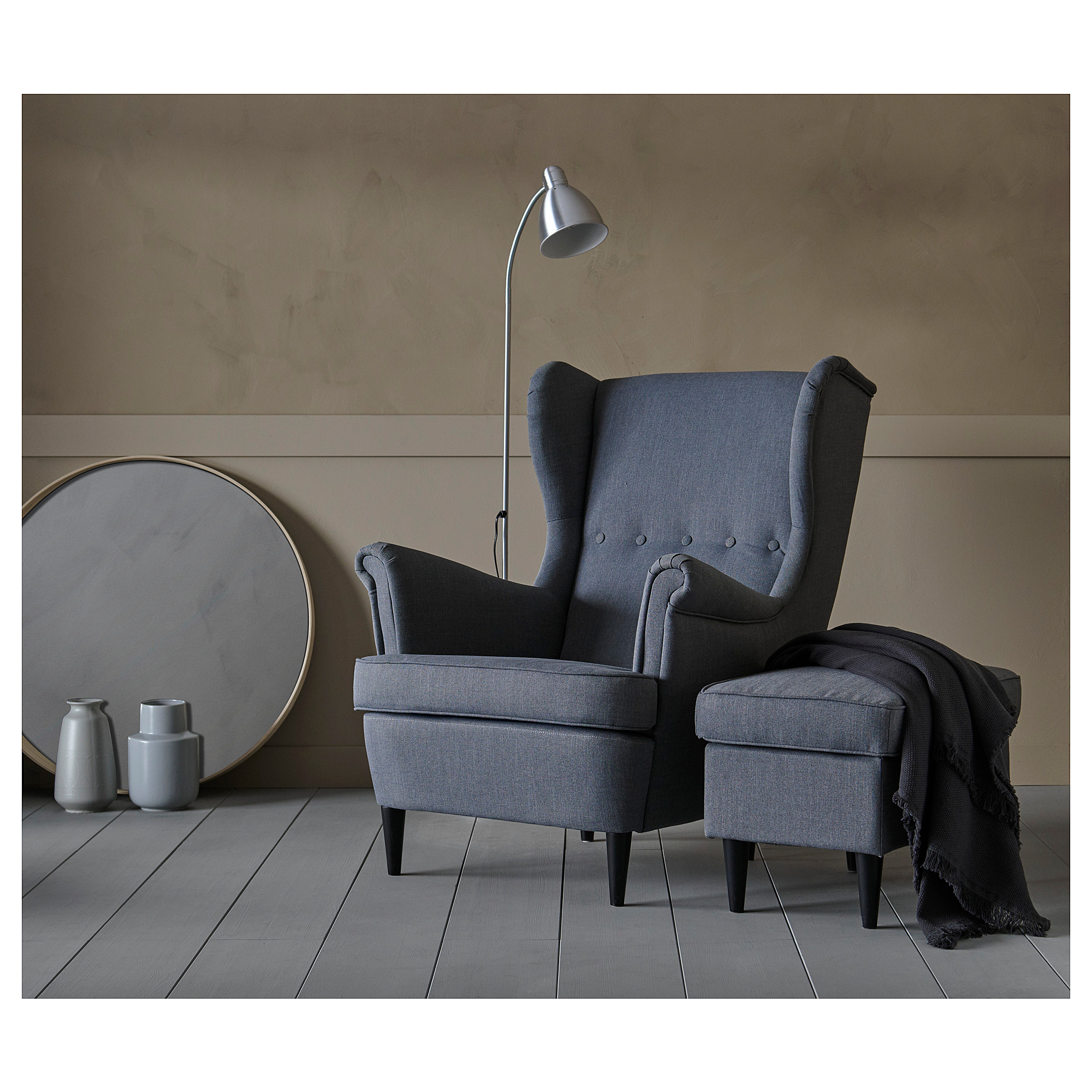 STRANDMON - wing chair, Nordvalla dark grey | IKEA Hong Kong