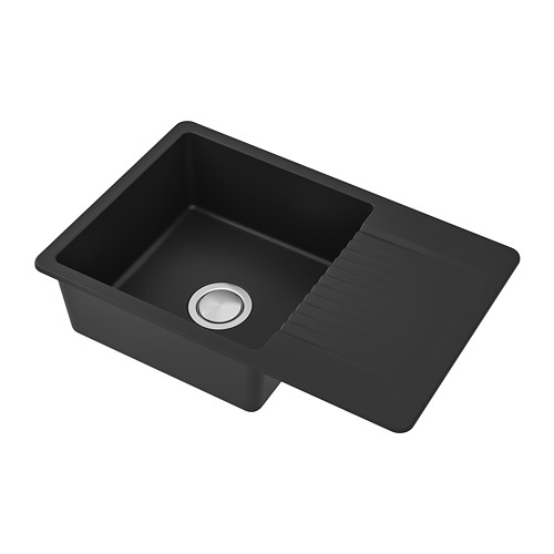KILSVIKEN inset sink, 1 bowl with drainboard