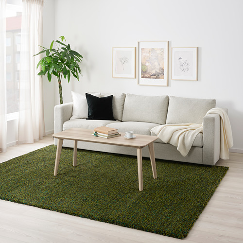 VINDUM rug, high pile, 200x270 cm, green