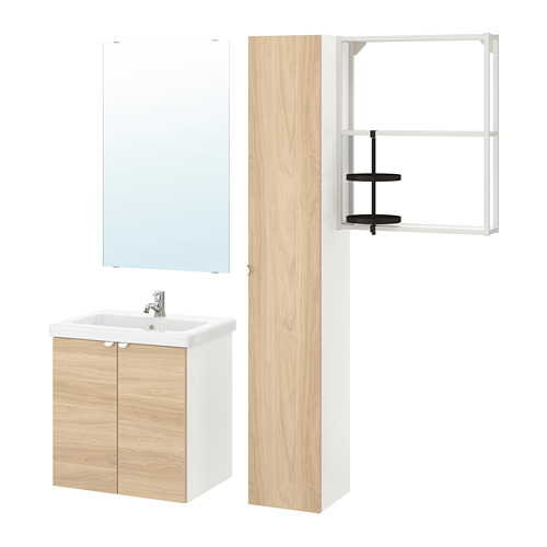 TVÄLLEN/ENHET bathroom furniture, set of 13