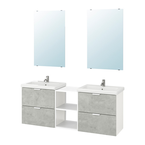 TVÄLLEN/ENHET bathroom furniture, set of 15