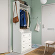 HAUGA open wardrobe with 3 drawers