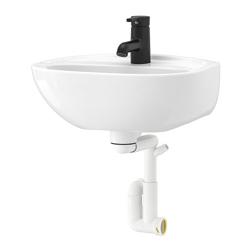 SKATSJÖN wash-basin w water trap/mixer tap