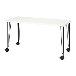 KRILLE/LAGKAPTEN - desk, white/black, 140x60 cm | IKEA Hong Kong