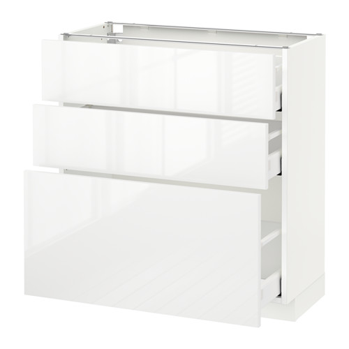 METOD base cabinet with 3 drawers