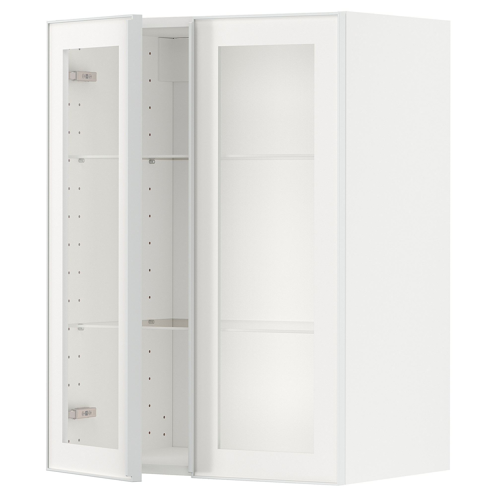 METOD wall cabinet w shelves/2 glass drs