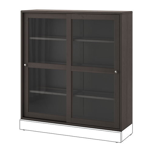 HAVSTA - glass-door cabinet, dark brown, 121x35x123 cm | IKEA Hong Kong and Macau - PE695405_S4