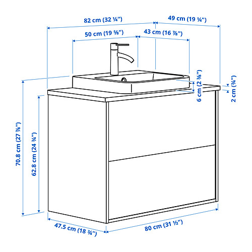 BACKSJÖN/ÄNGSJÖN wash-stnd w drawers/wash-basin/tap