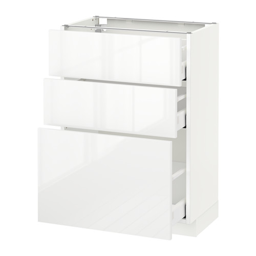 METOD base cabinet with 3 drawers