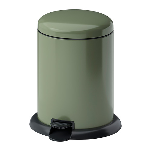 GÅNGSKYFFEL - 腳踏式垃圾桶, 灰綠色, 9 升 | IKEA 香港及澳門 - PE982874_S4