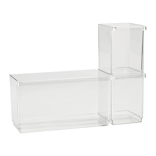 KLIPPKAKTUS storage box for fridge, set of 3