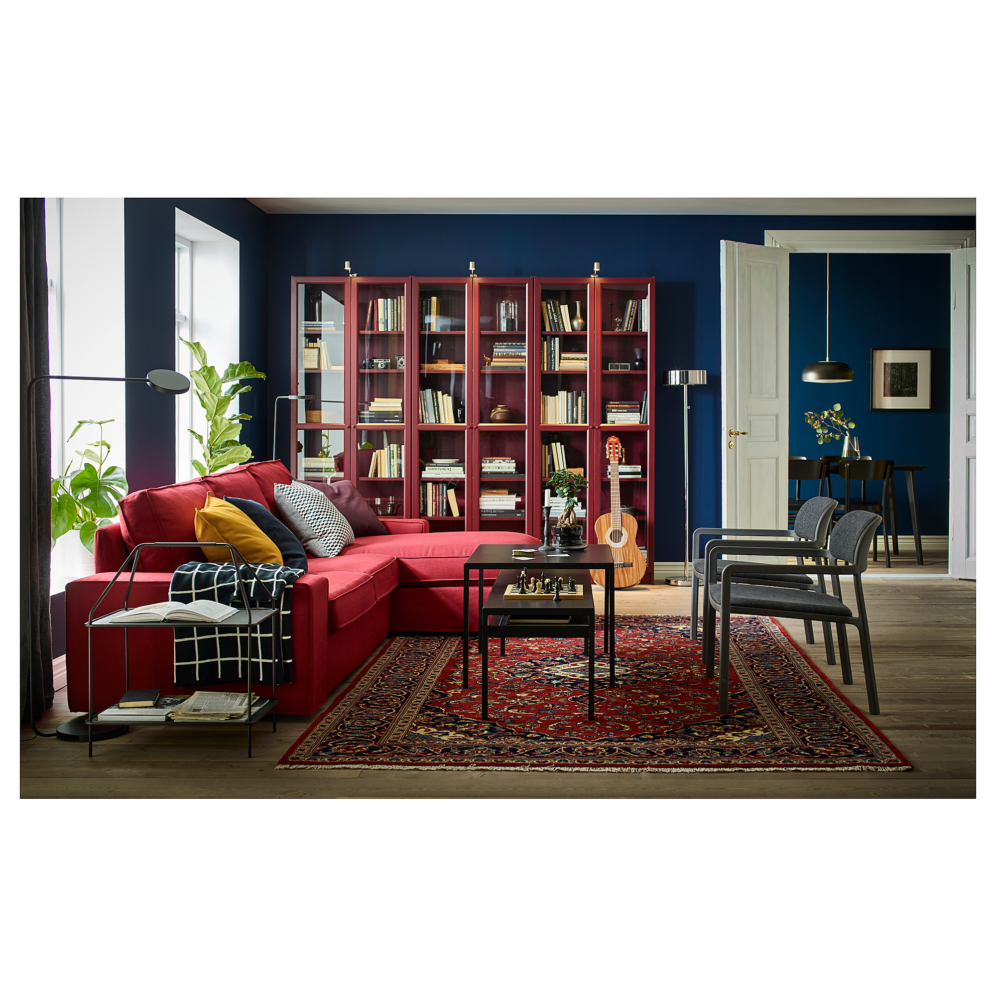 Billy Bookcase With Glass Doors Dark Red Ikea Hong Kong