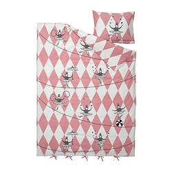 BUSENKEL - 被套枕袋套裝, 開心馬戲團 紅色/白色 | IKEA 香港及澳門 - PE837115_S3
