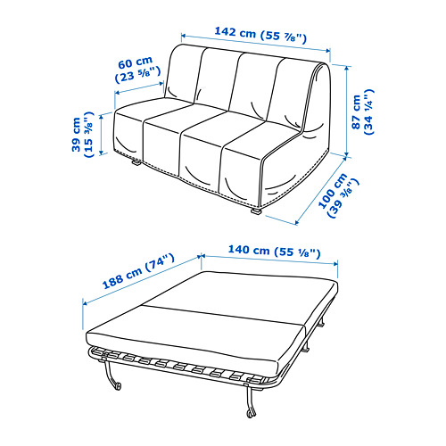 LYCKSELE LÖVÅS 2-seat sofa-bed