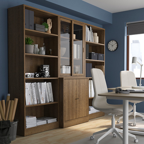 TONSTAD storage comb w sliding glass doors