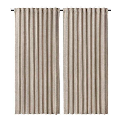 ANNAKAJSA - room darkening curtains, 1 pair, beige/with heading tape, 145x178 cm | IKEA Hong Kong and Macau - E1015949_S4