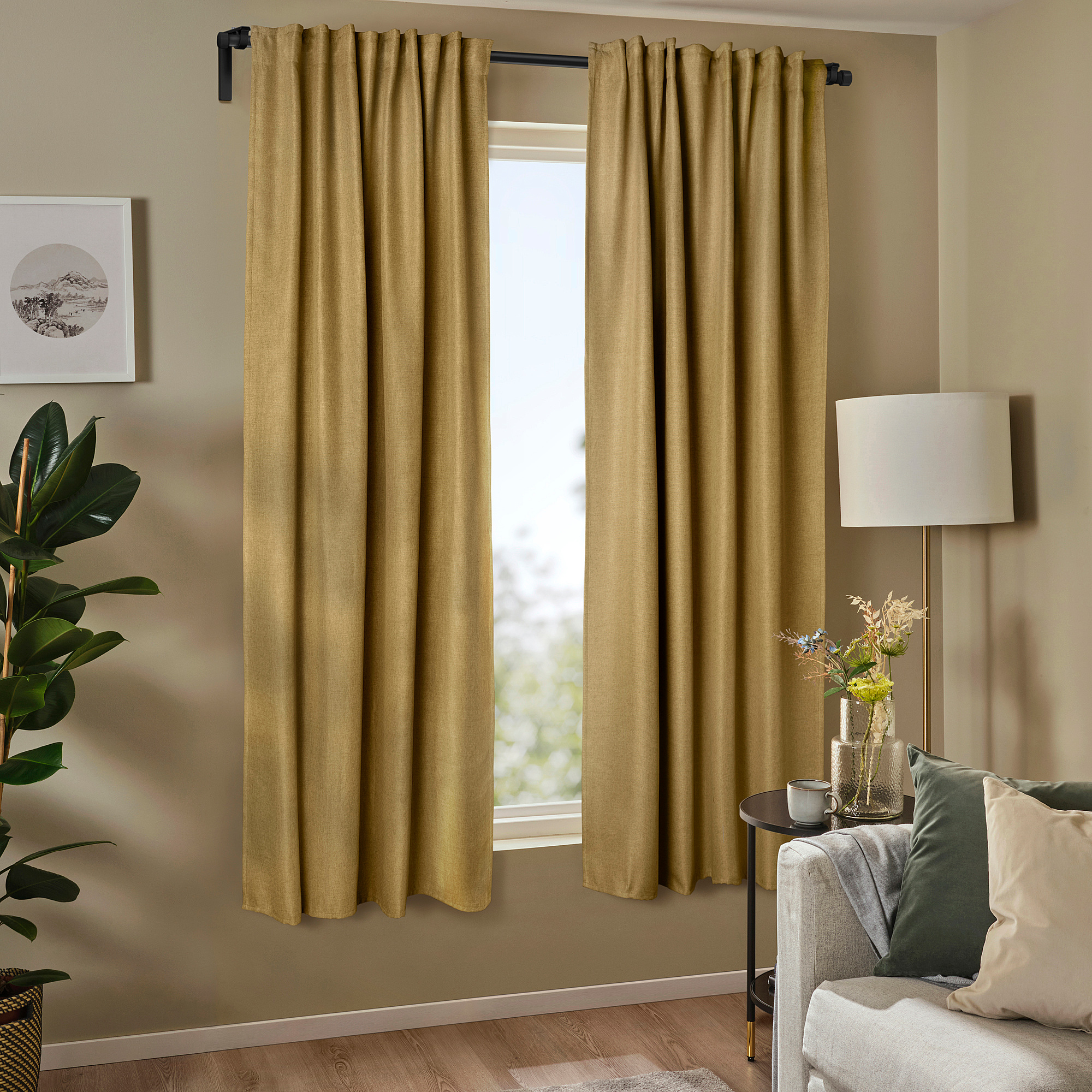 ANNAKAJSA 半遮光窗簾，一對