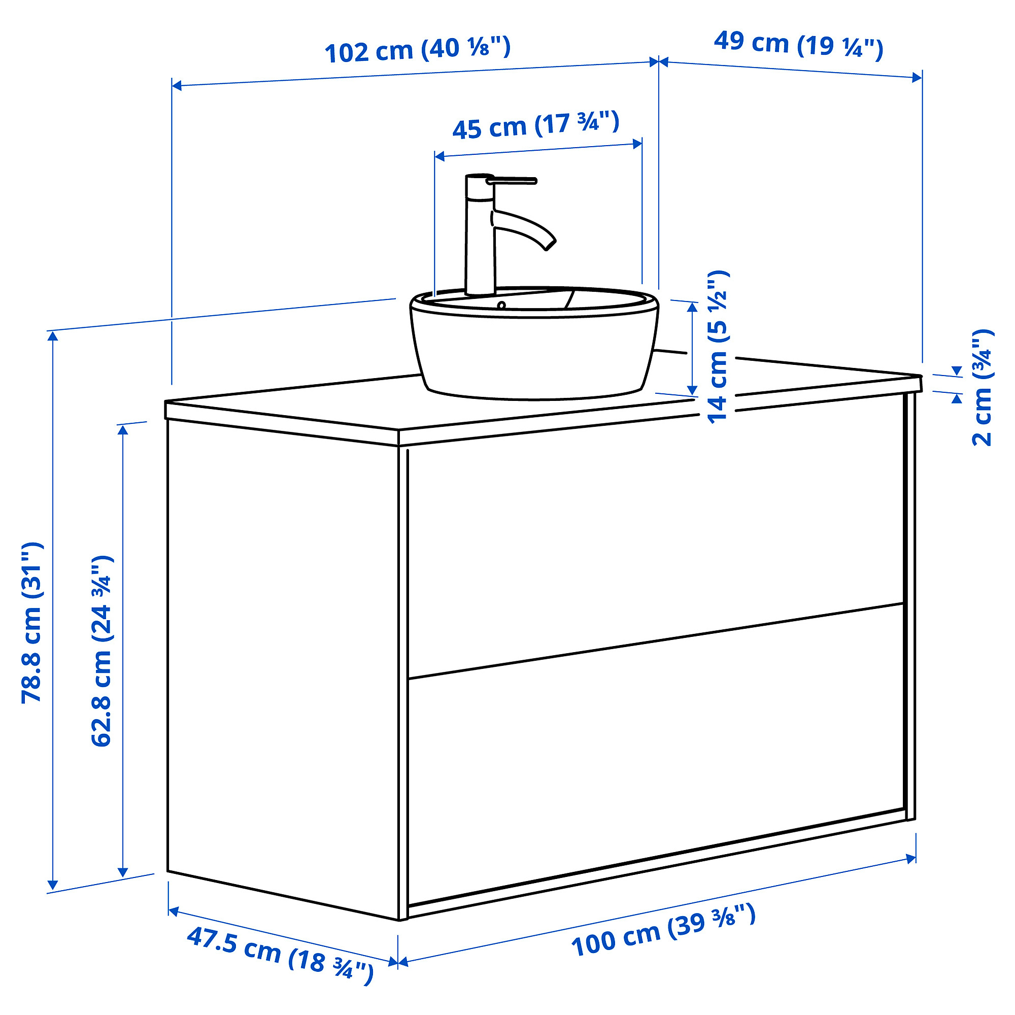 HAVBÄCK/TÖRNVIKEN wash-stnd w drawers/wash-basin/tap
