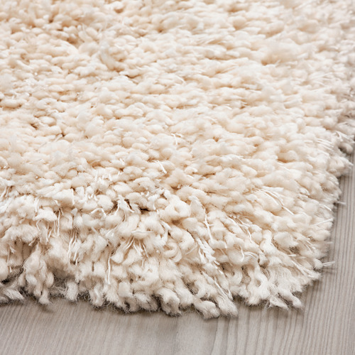 VOLLERSLEV rug, high pile, 133x195 cm, white