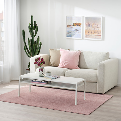 KNARDRUP rug, low pile, 133x195 cm, pale pink