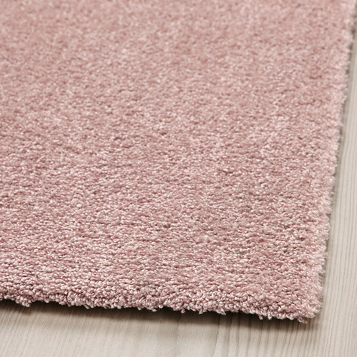 KNARDRUP rug, low pile, 80x150 cm, pale pink