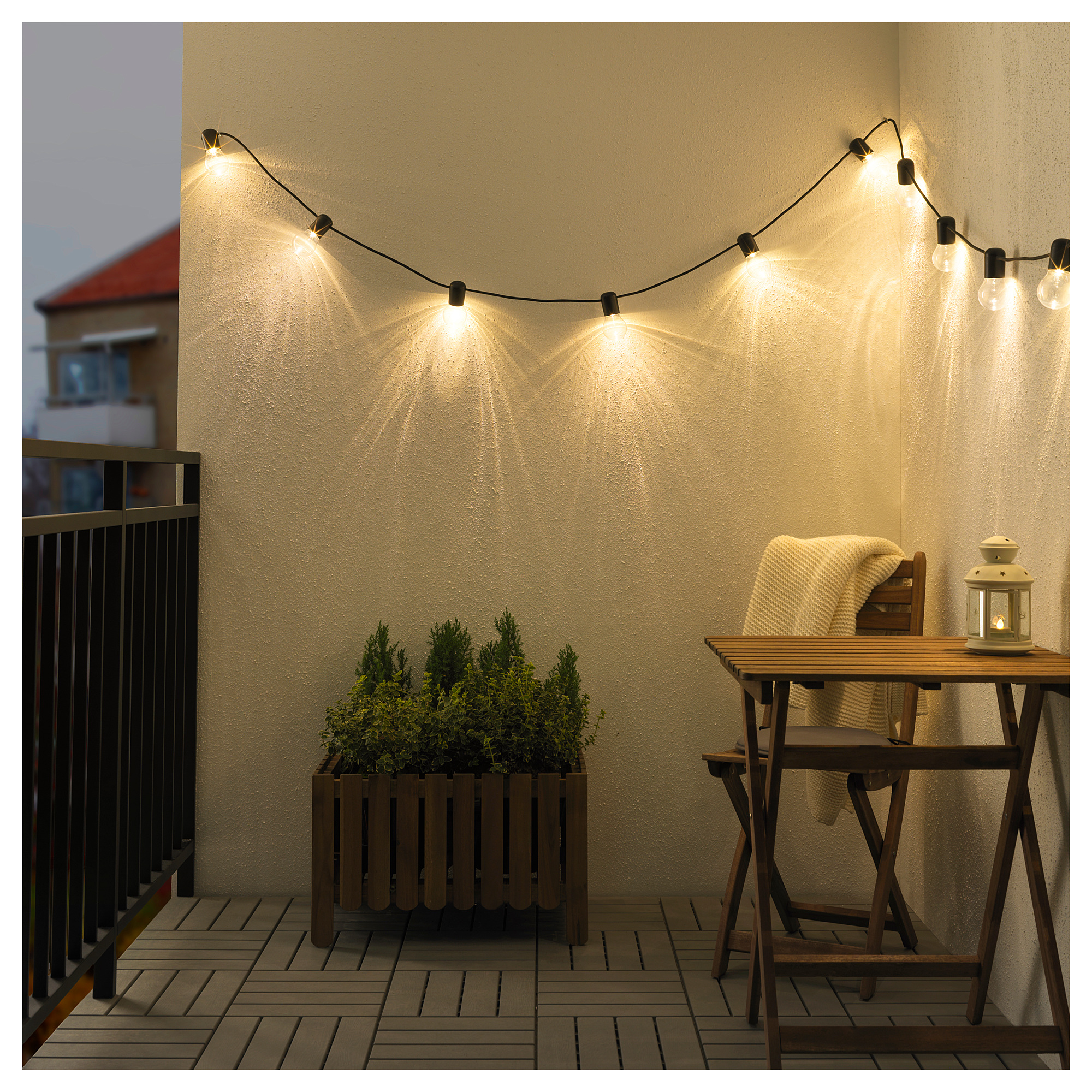 Svartra 12頭led燈串 黑色 戶外 Ikea 香港及澳門