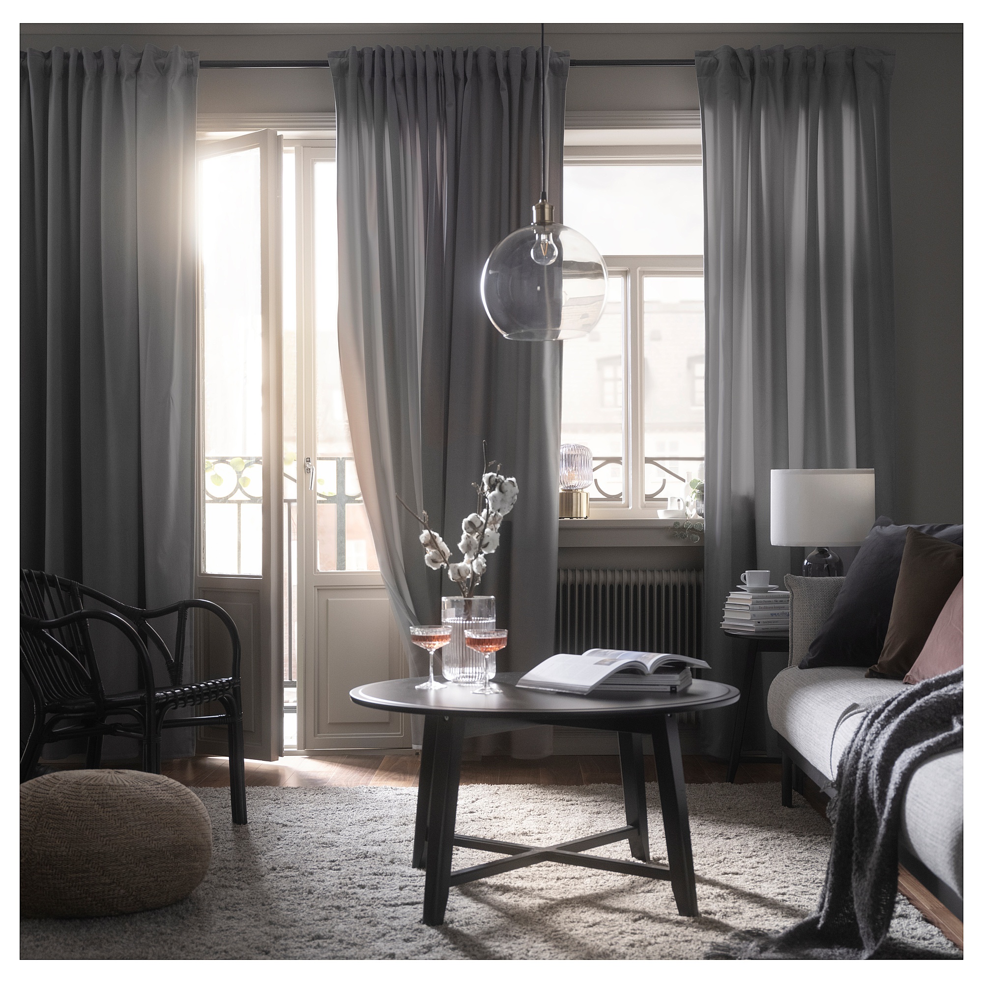 SANDSVINGEL curtains, 1 pair