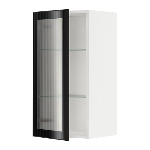 METOD wall cabinet w shelves/glass door