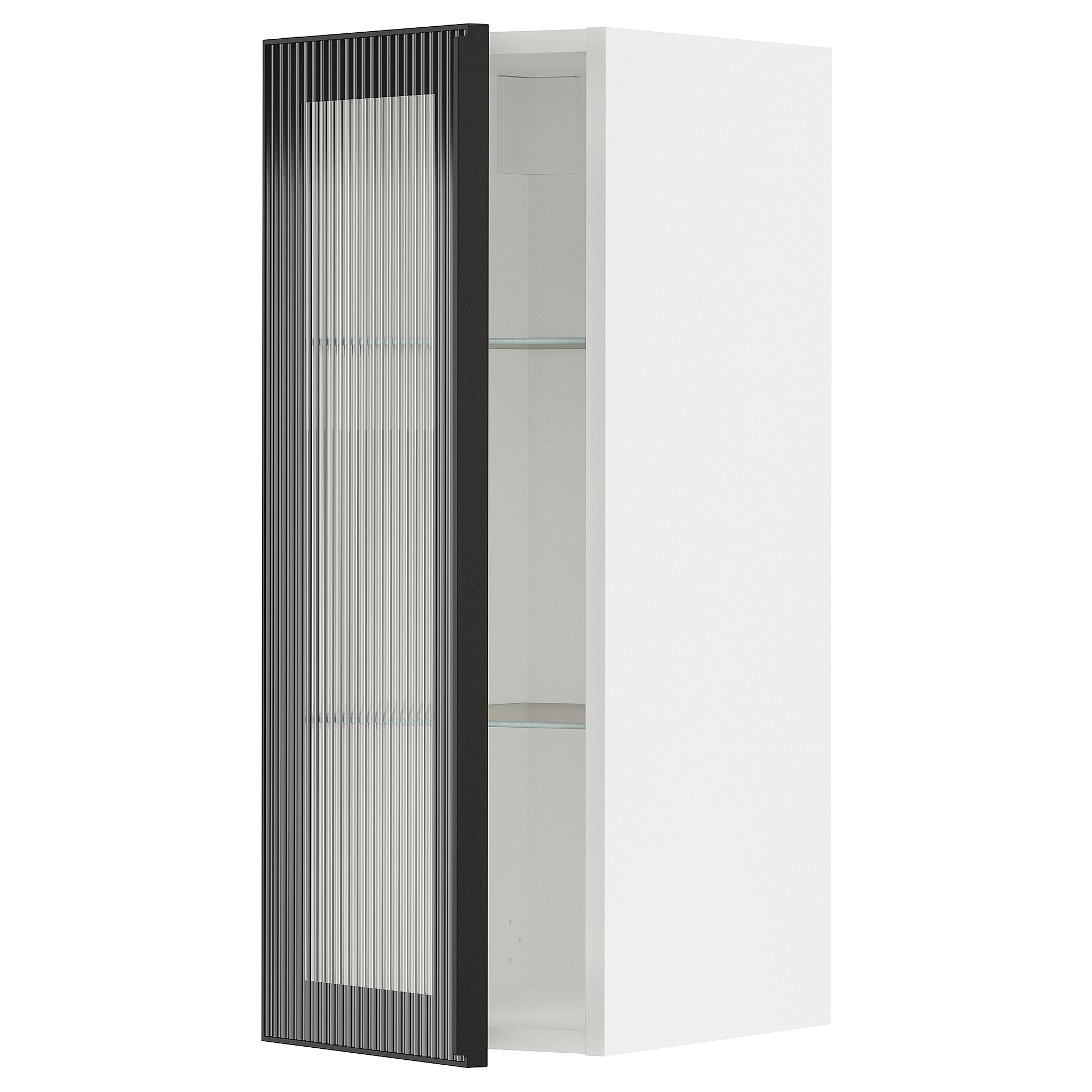 METOD wall cabinet w shelves/glass door