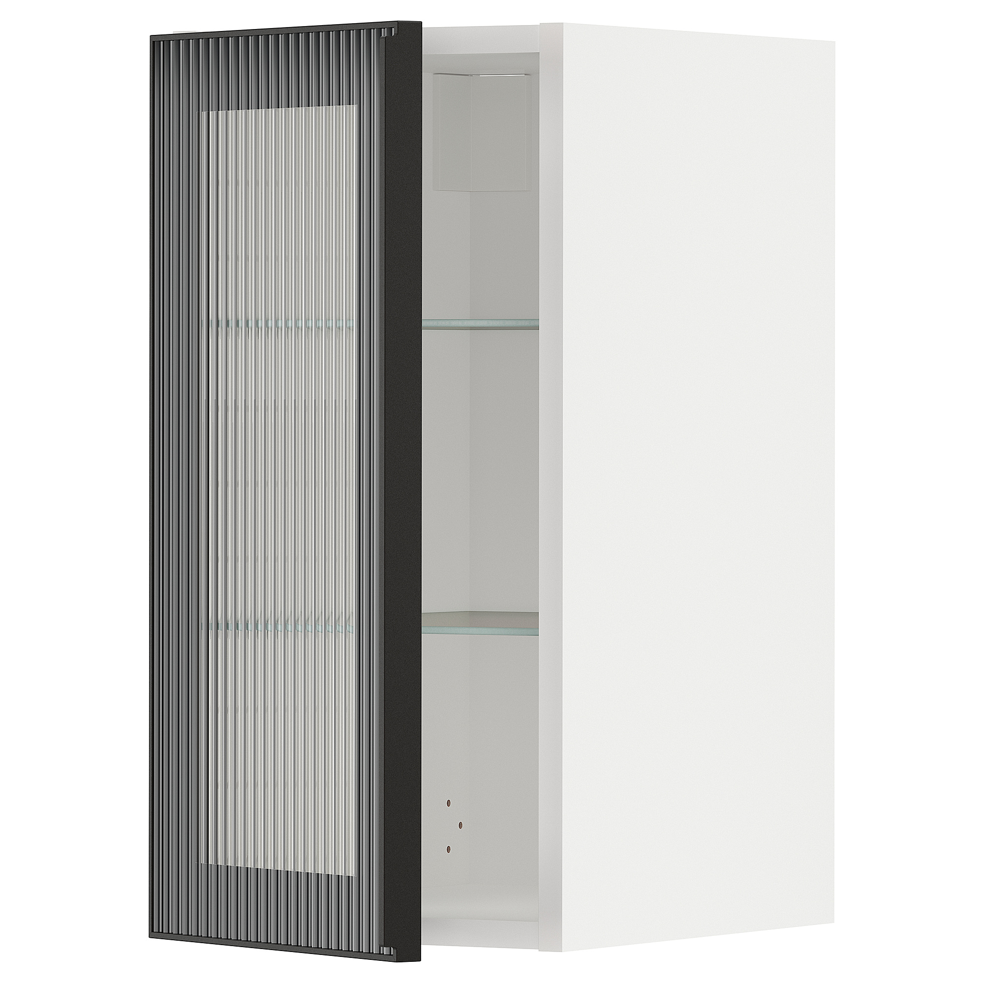 METOD wall cabinet w shelves/glass door