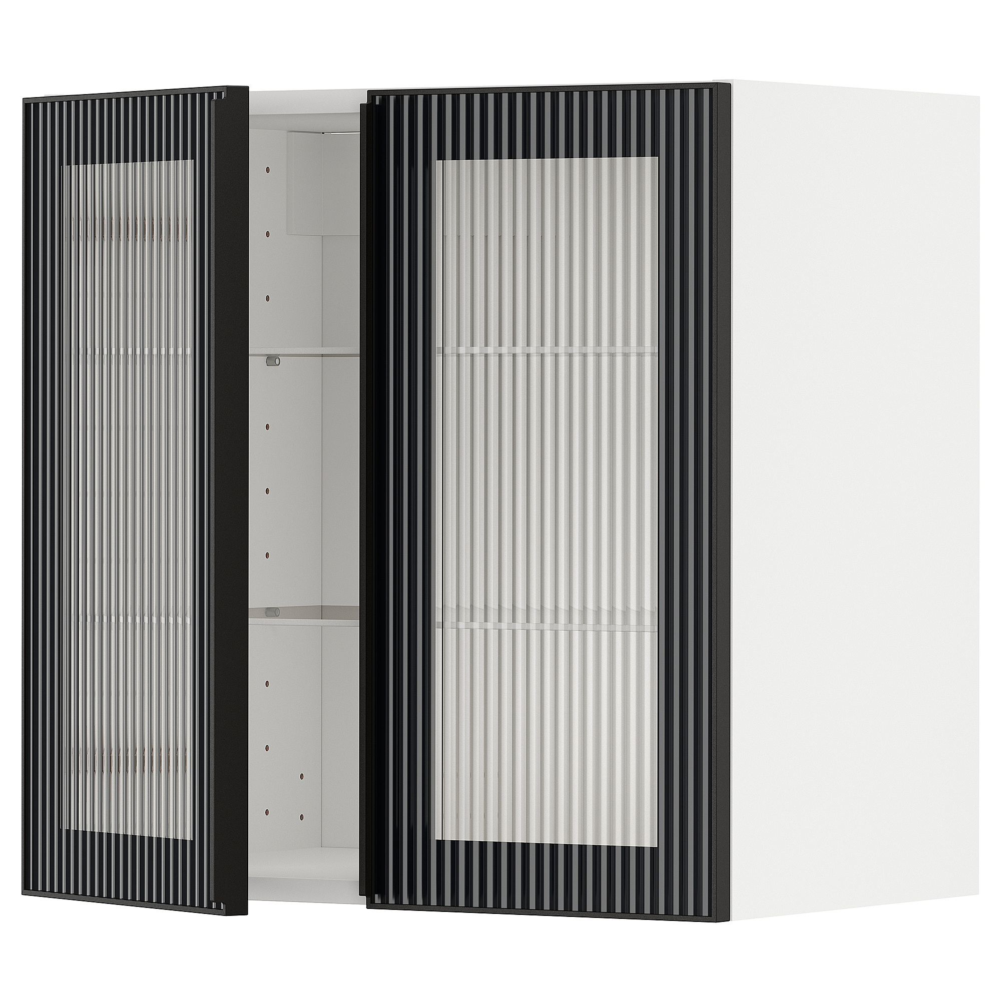 METOD wall cabinet w shelves/2 glass drs