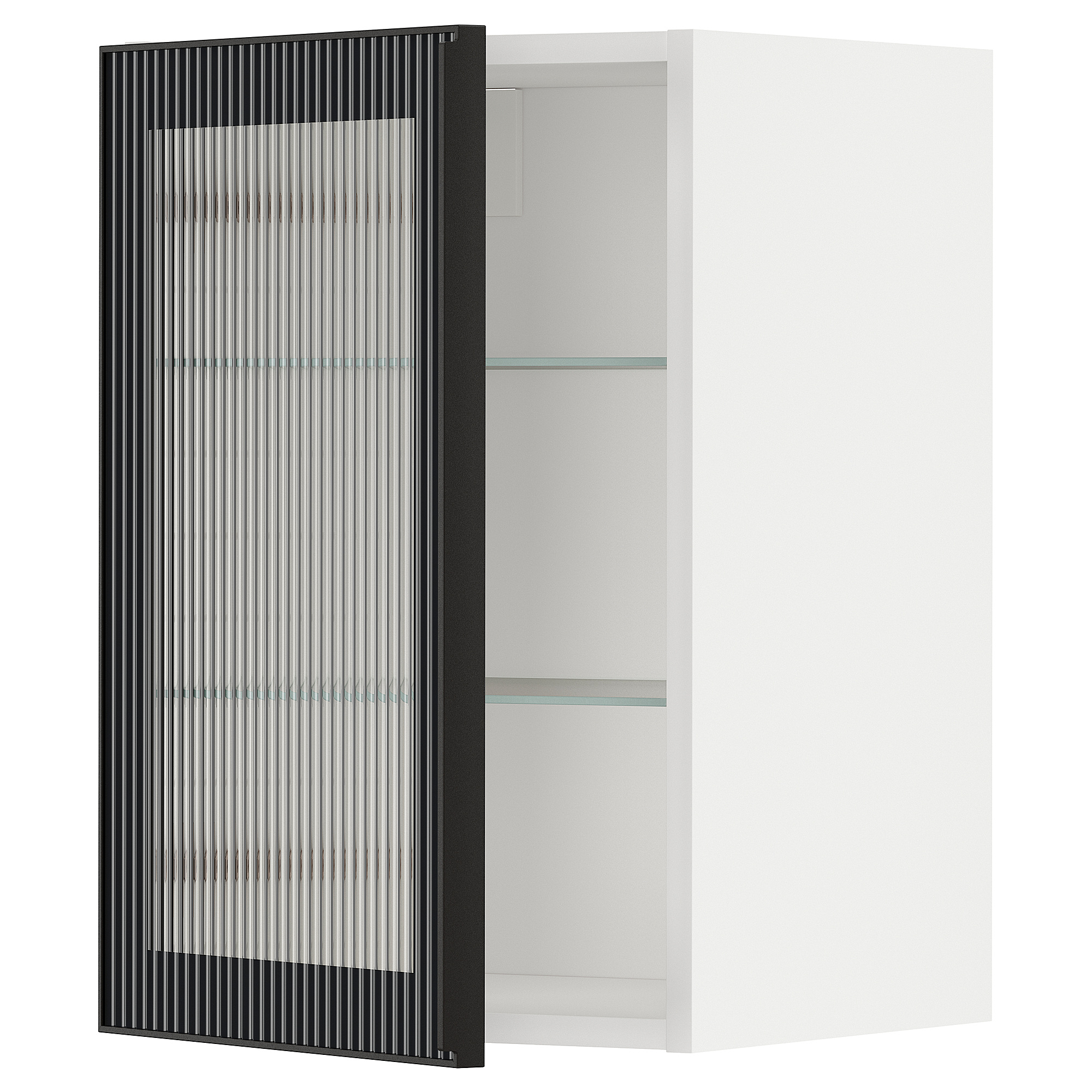 METOD wall cabinet w shelves/glass door