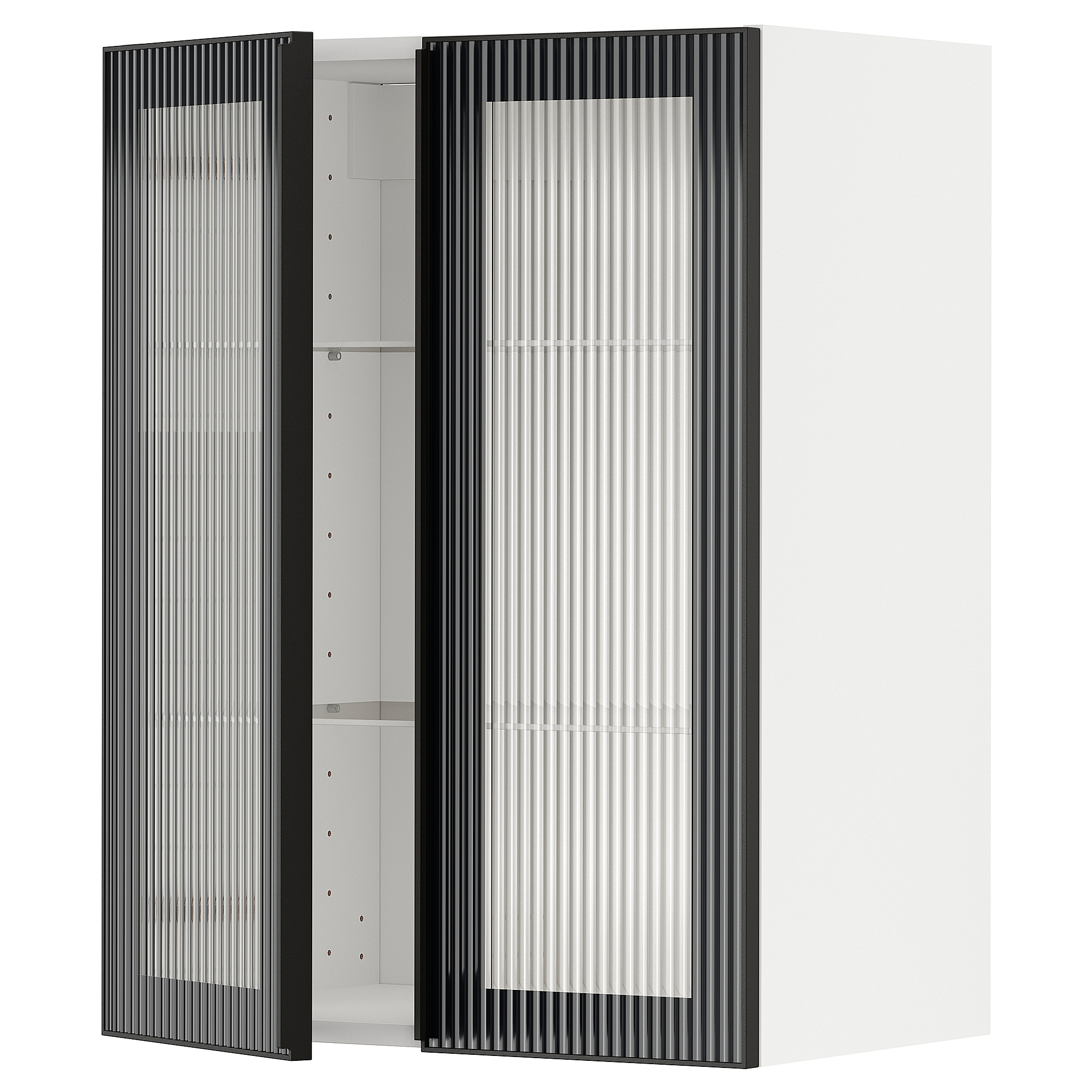 METOD wall cabinet w shelves/2 glass drs