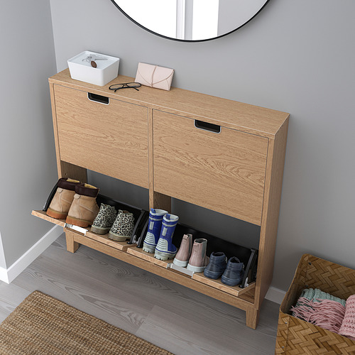 STALL shoe cabinet with 4 compartments oak veneer 96x17x90 cm IKEA Hong Kong and Macau