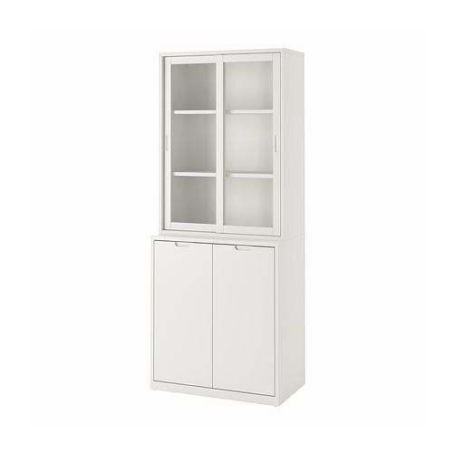 TONSTAD storage comb w sliding glass doors