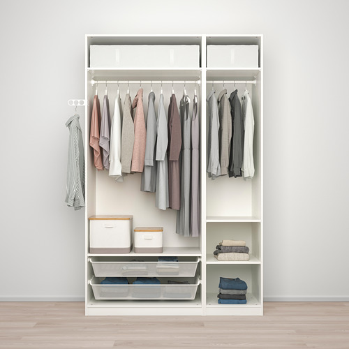 PAX/ÅHEIM wardrobe combination, white/mirror glass, 150x60x236 cm