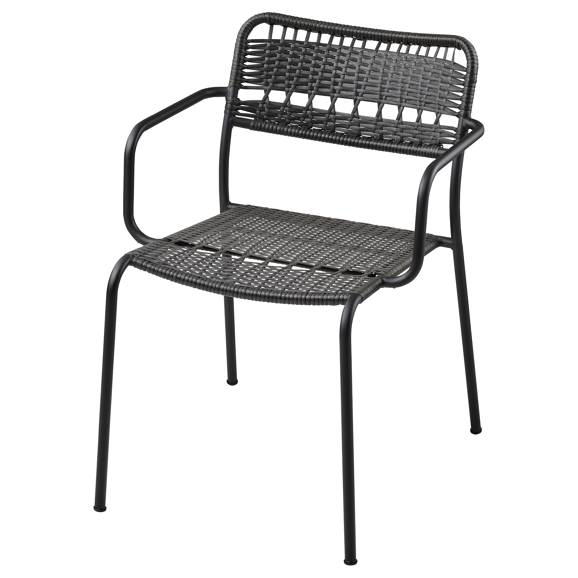 LÄCKÖ chair with armrests, outdoor, dark grey IKEA Hong Kong and Macau