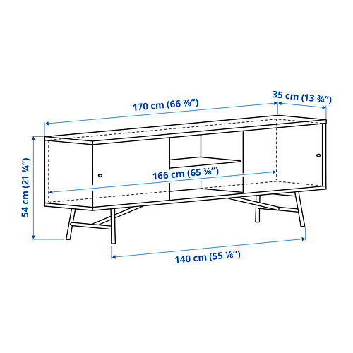 SVENARUM TV bench with sliding doors