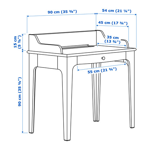 LOMMARP/BJÖRKBERGET desk and storage combination