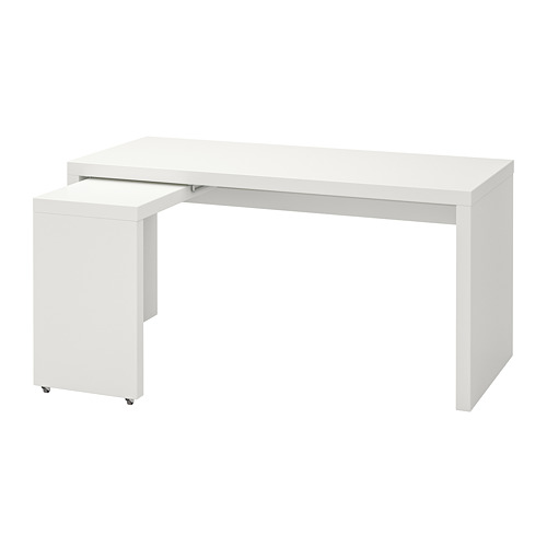 MALM desk with pull-out panel