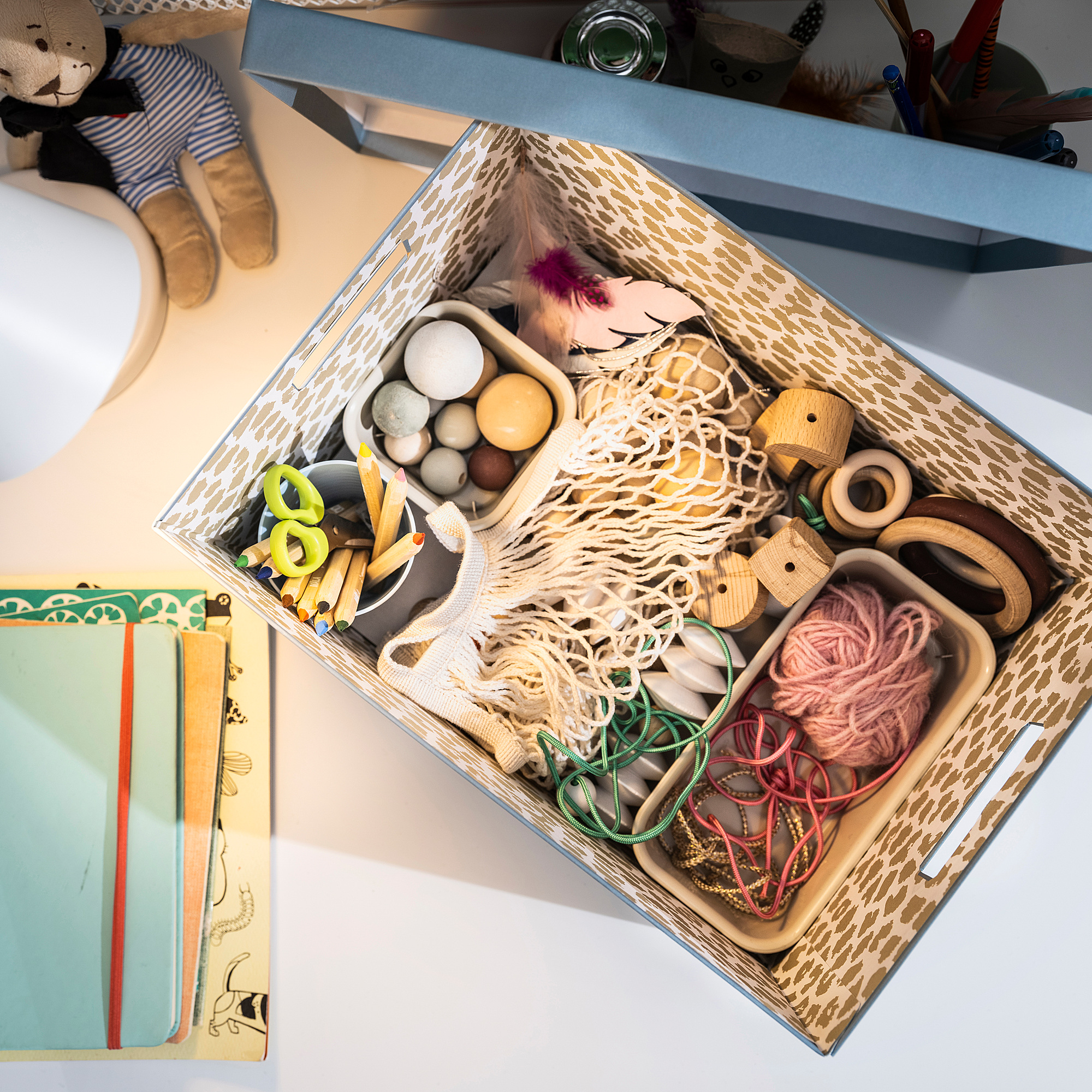 TJENA storage box with lid, blue IKEA Hong Kong and Macau