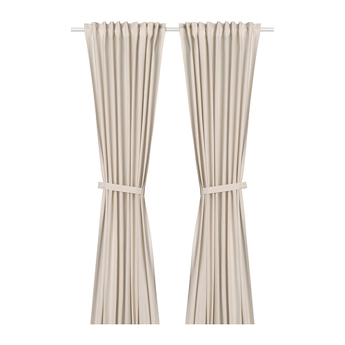 LENDA curtains with tie-backs, 1 pair