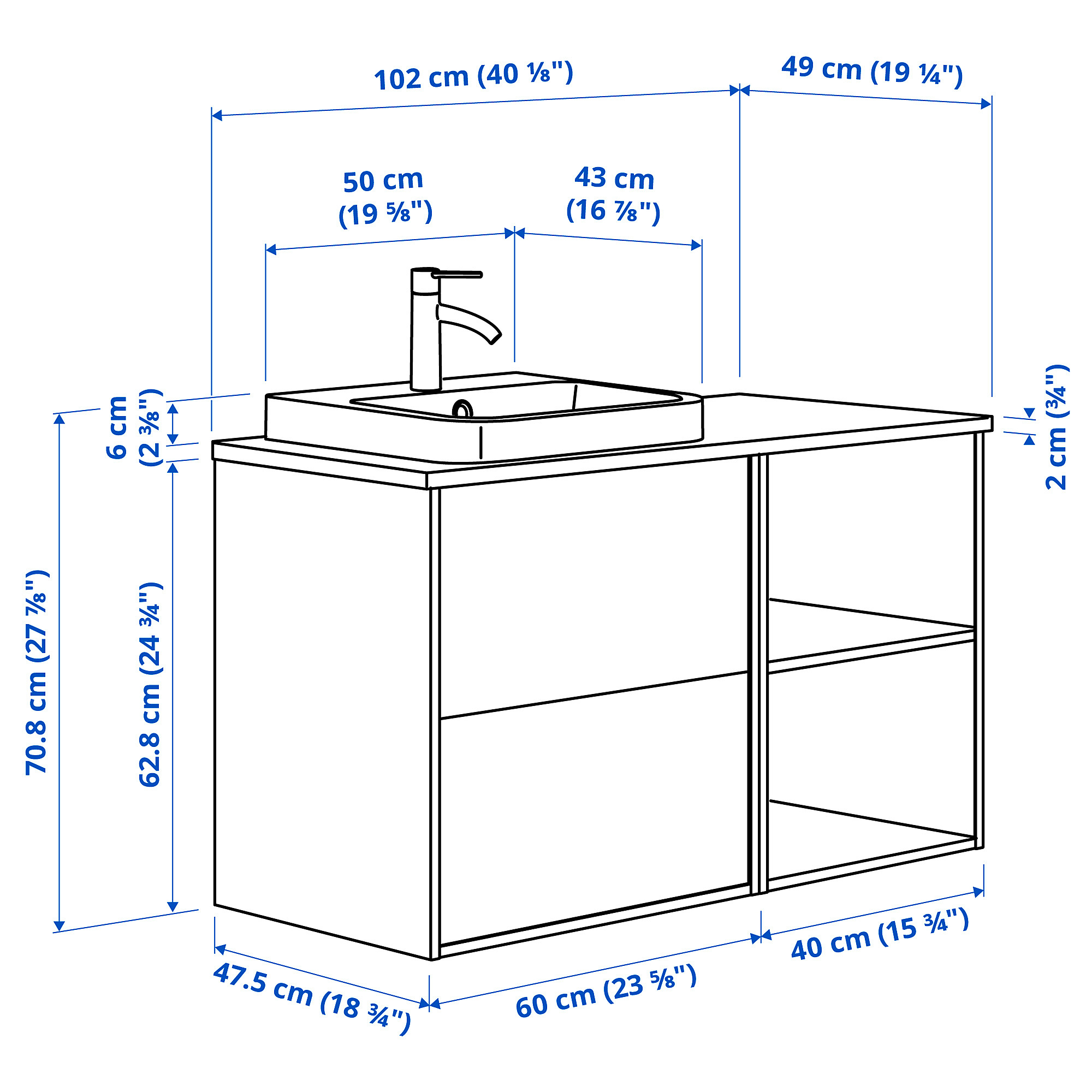 BACKSJÖN/ÄNGSJÖN wash-stand/wash-basin/tap