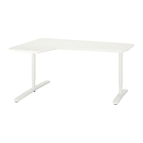 BEKANT corner desk left, 160x110cm, white